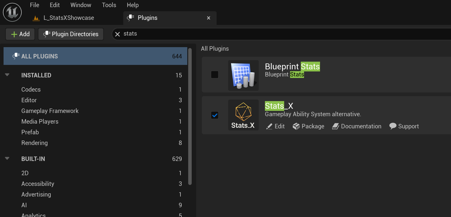 Activate Stats_X Plugin
